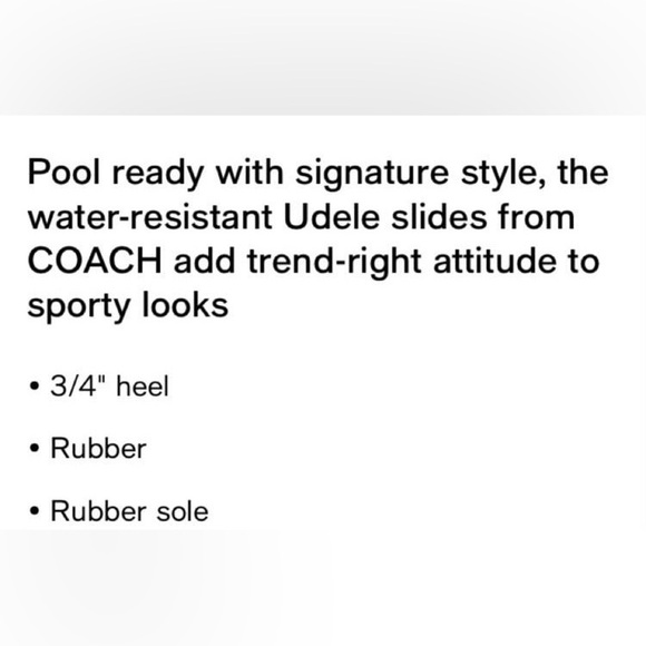 Coach Udele Slides Sandals Shoes - Picture 5 of 7